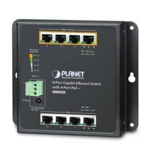 SWITCH INDUSTRIAL DE PARED 8 PUERTOS POE+ 802.3AT PLANET